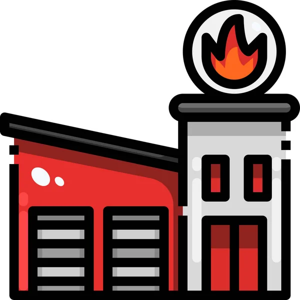 Stavění Nouzových Požárních Ikon Kategorii Záchranných Služeb — Stockový vektor