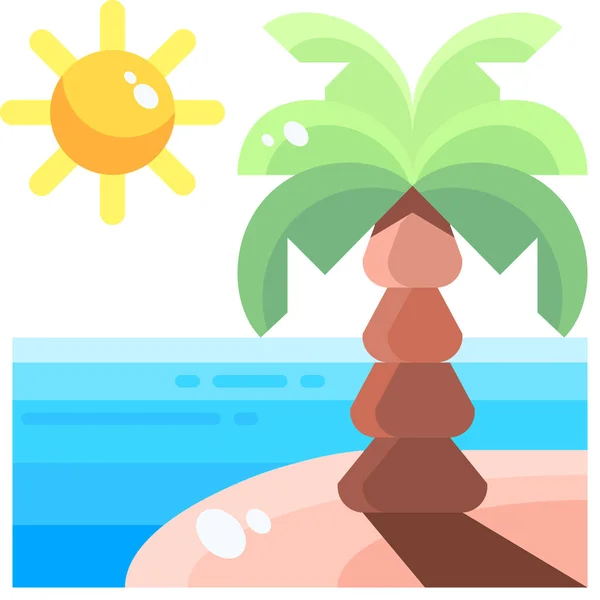 Beach Holidays Summer Icon Weather Category — Stock Vector
