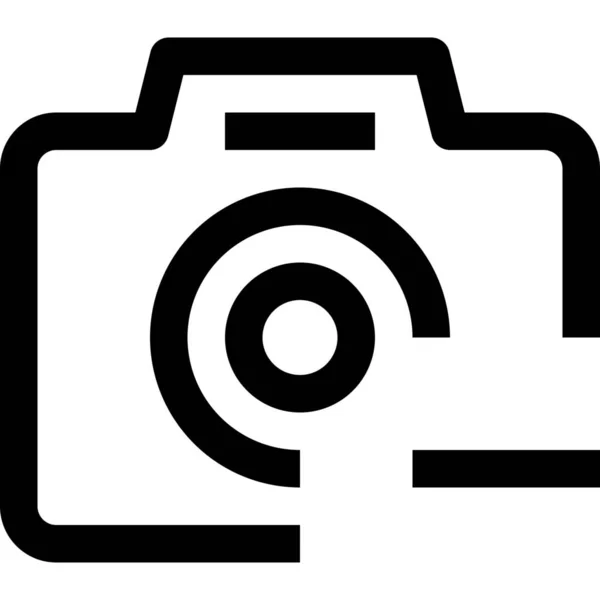 Εικονίδιο Εξοπλισμού Φωτογραφικής Μηχανής Dslr Στυλ Περίγραμμα — Διανυσματικό Αρχείο