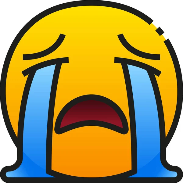 Triste Tristezza Emoji Icona — Vettoriale Stock