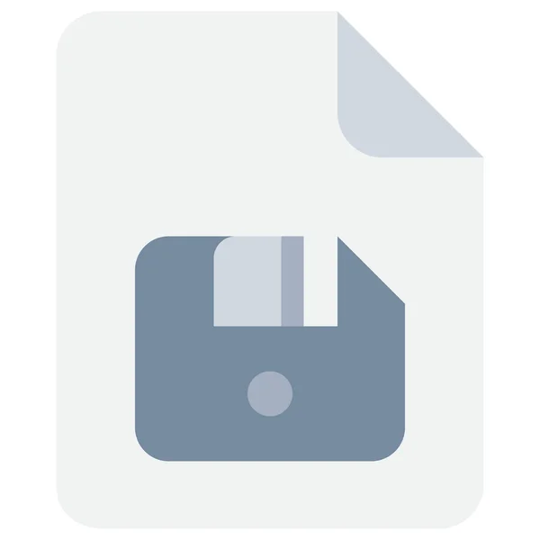 Disk Dokument Icon Flachen Stil — Stockvektor