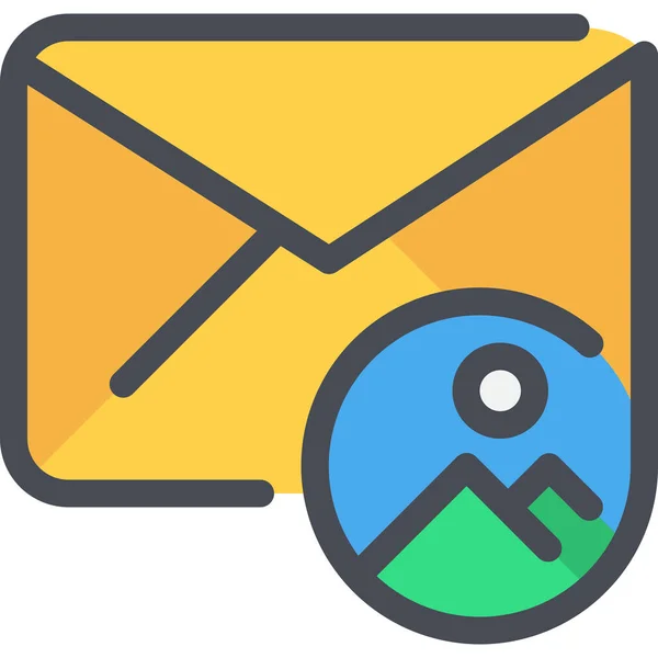 Icône Lettre Email Communication Dans Style Contour Rempli — Image vectorielle