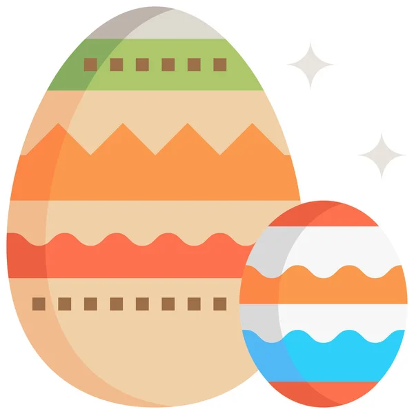 Icono Decoración Huevos Pascua Categoría Pascua — Vector de stock