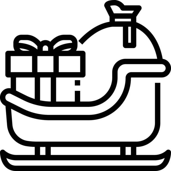 Trineo Icono Regalo Navidad — Vector de stock