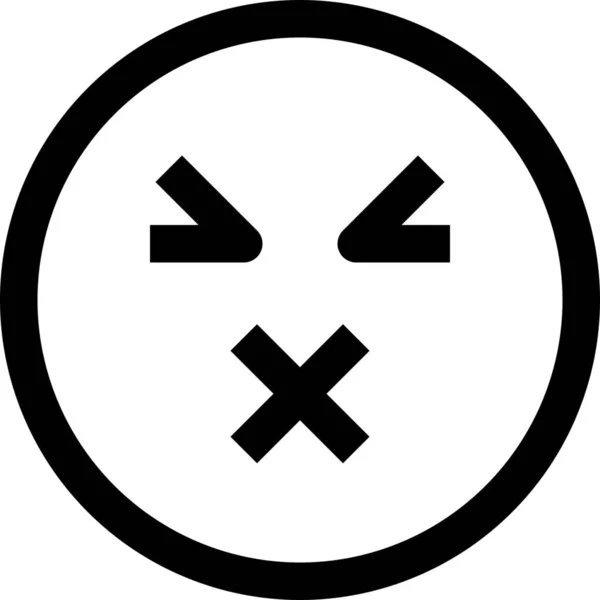 Emoji Émotionnel Icône Émotionnelle Dans Style Outline — Image vectorielle