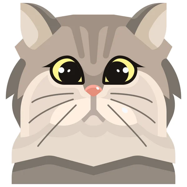 Živočišný Avatar Kočka Ikona Plochém Stylu — Stockový vektor
