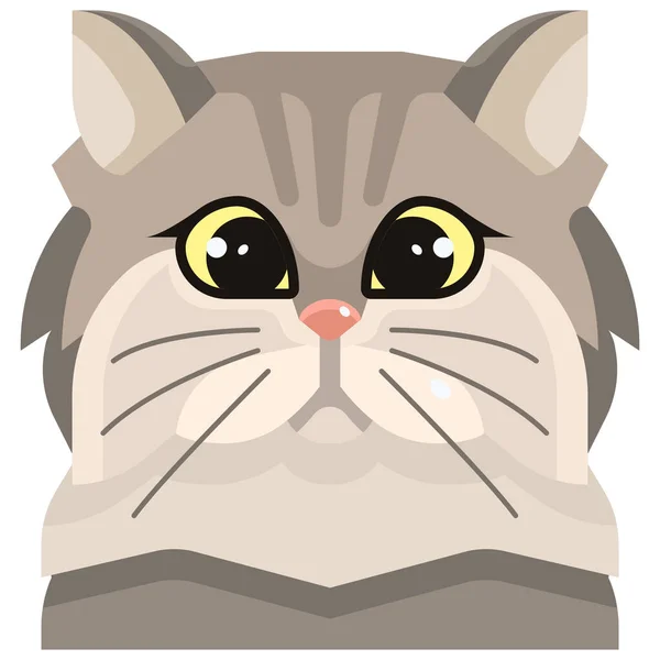 Animal Avatar Gato Icono Estilo Plano — Vector de stock