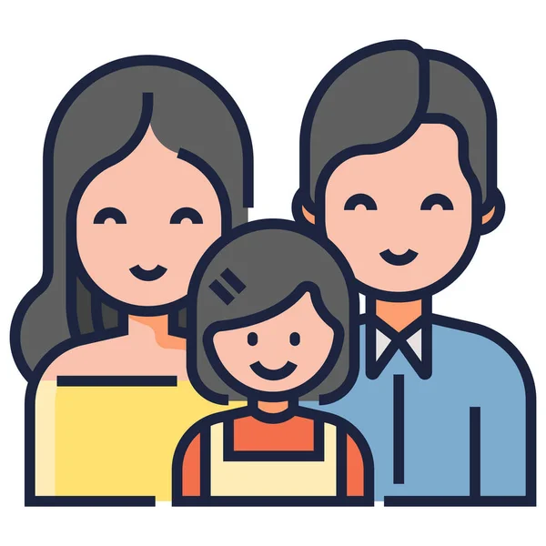 Vincular Icono Cuidado Familia Infantil Estilo Contorno Lleno — Vector de stock