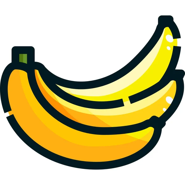 香蕉水果图标充填轮廓风格 — 图库矢量图片