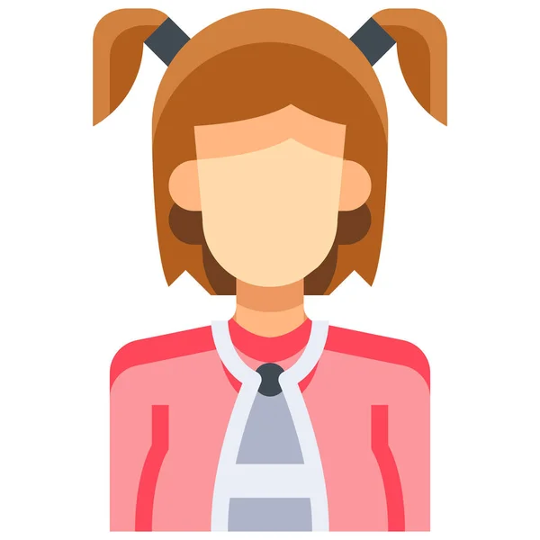 Avatar Female People Icon Flat Style — Stock Vector