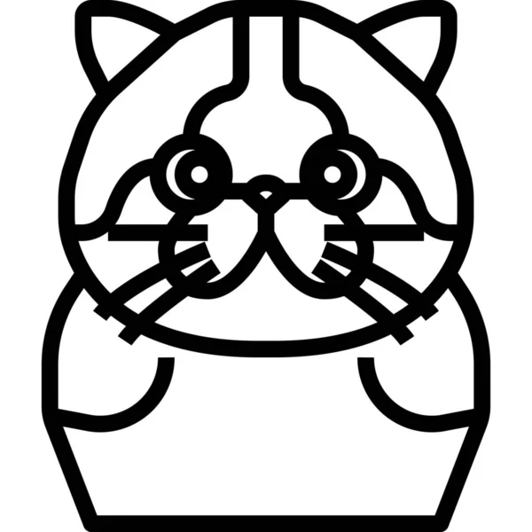 Animal Avatar Gato Icono Contorno Estilo — Archivo Imágenes Vectoriales