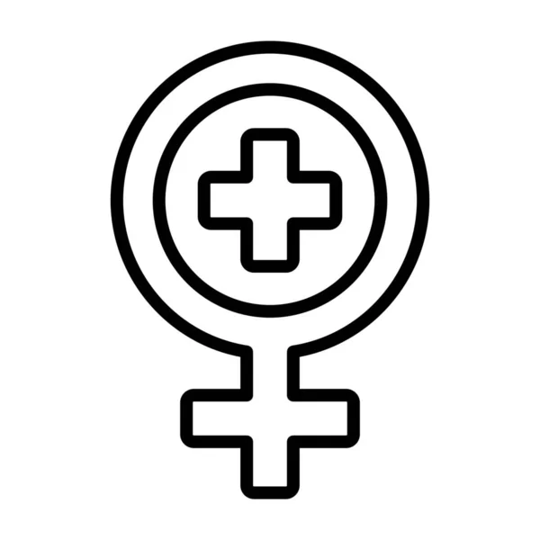 Ícone Saúde Gênero Feminino — Vetor de Stock