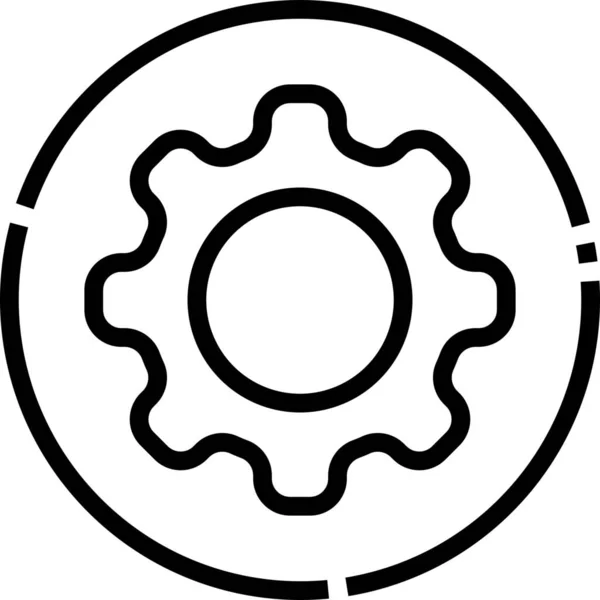 Cogwheel Configuratie Icoon Bewerken Badge Stijl — Stockvector