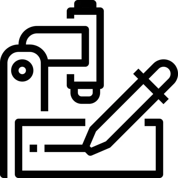 Icona Del Microscopio Laboratorio Didattico Stile Outline — Vettoriale Stock