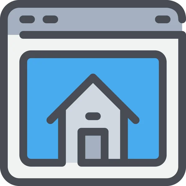 Browser Home Web Icoon Gevulde Omtrek Stijl — Stockvector