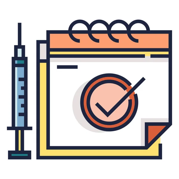 Icono Farmacéutico Inmunización Anual Estilo Esquema Relleno — Archivo Imágenes Vectoriales