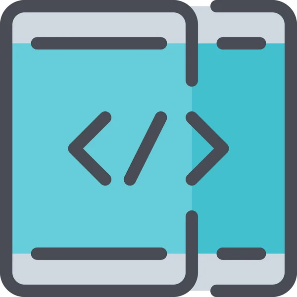 App Code Icon Stil Ausgefüllter Umrisse — Stockvektor