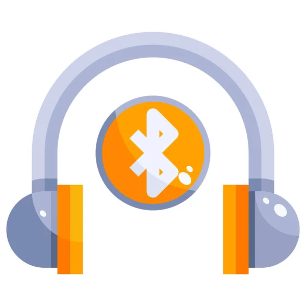 Device Hardware Headphones Icon Flat Style — Stock Vector