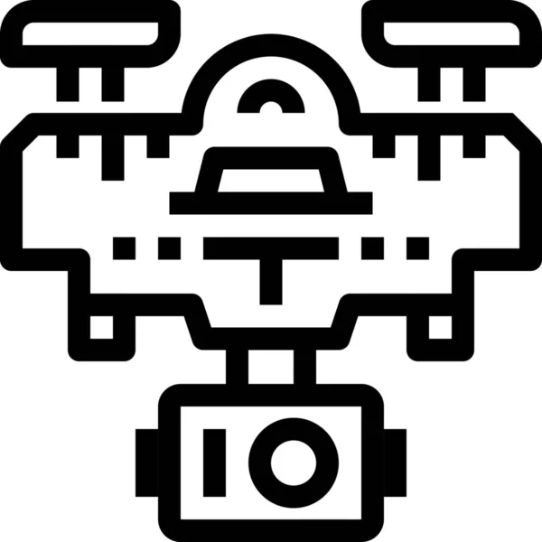 Levering Drone Vliegende Pictogram Outline Stijl — Stockvector