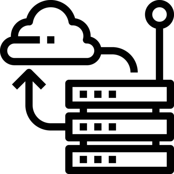 Ikona Danych Cloud Connect Zarysie — Wektor stockowy