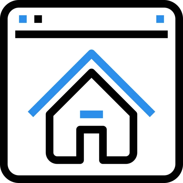 Browser Häusersymbol Outline Stil — Stockvektor