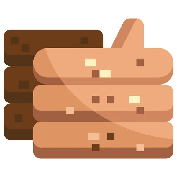 Brennholz Material Holz Ikone Flachen Stil — Stockvektor