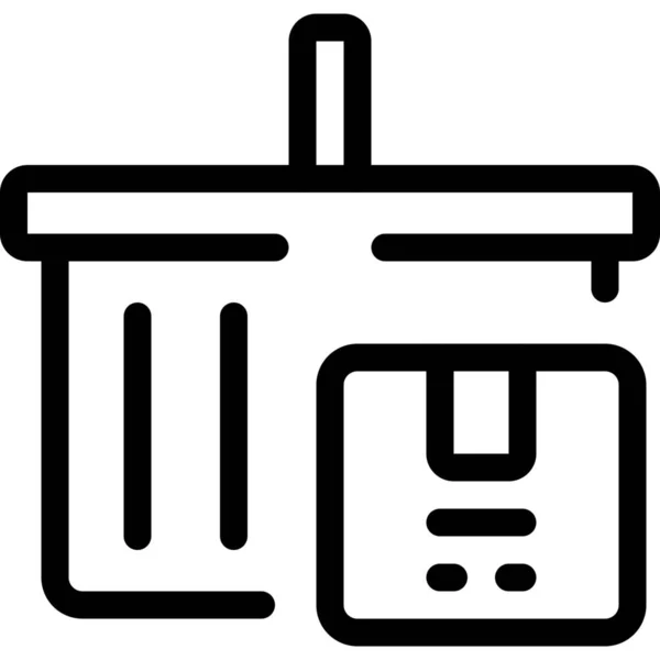 Warenkorb Commerce Symbol Outline Stil — Stockvektor