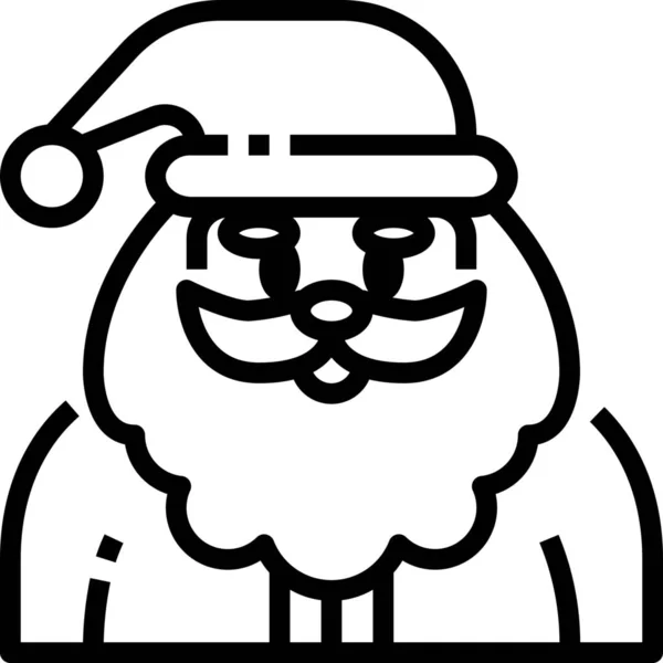 Avatar Kerst Claus Pictogram Omtrek Stijl — Stockvector