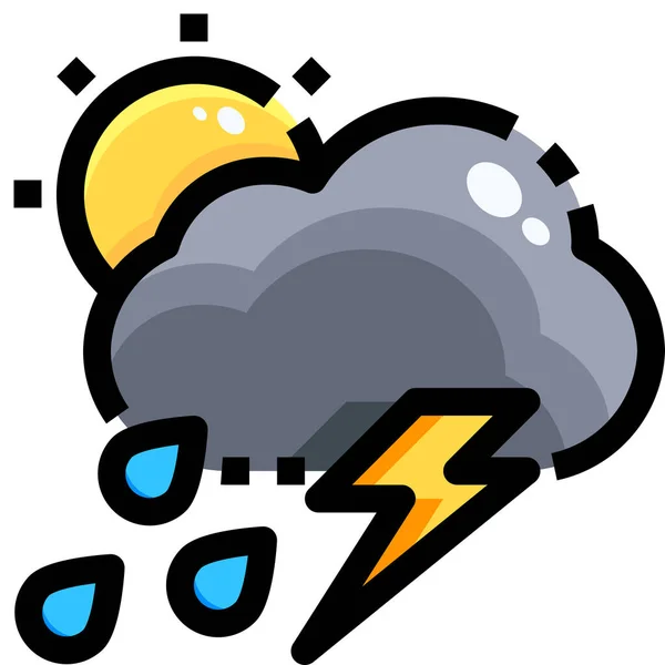 Climate Clouds Rain Icon Στυλ Περίγραμμα — Διανυσματικό Αρχείο