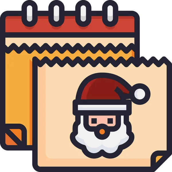 Calendario Tiempo Icono Navidad — Vector de stock