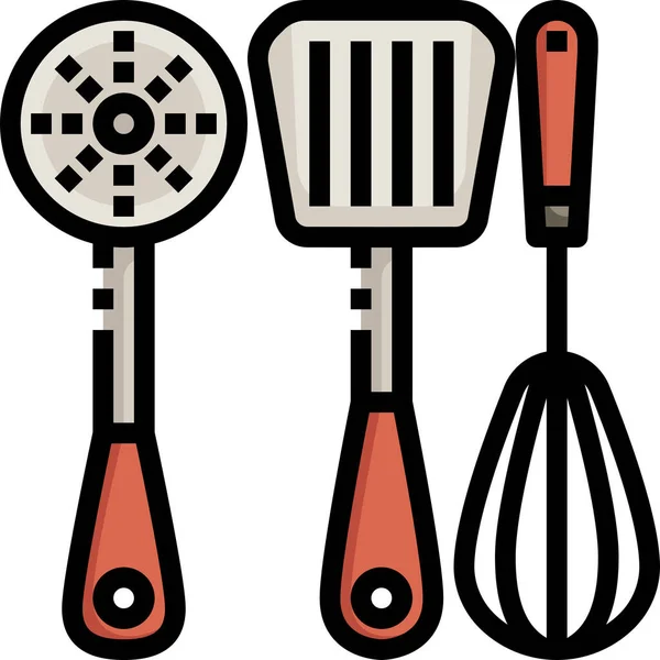 Kitchen Pastry Spatula Icon Filled Outline Style — Stock Vector