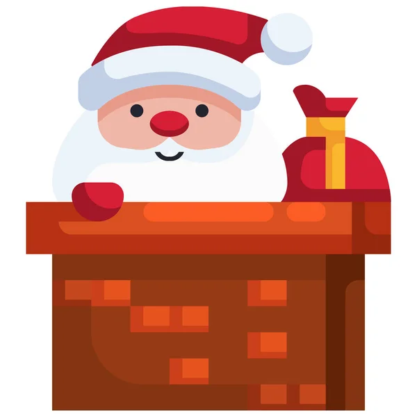 Cálido Icono Chimenea Navidad — Vector de stock