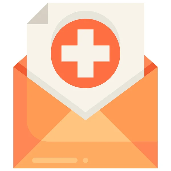 Lettera Mail Icona Sanitaria — Vettoriale Stock