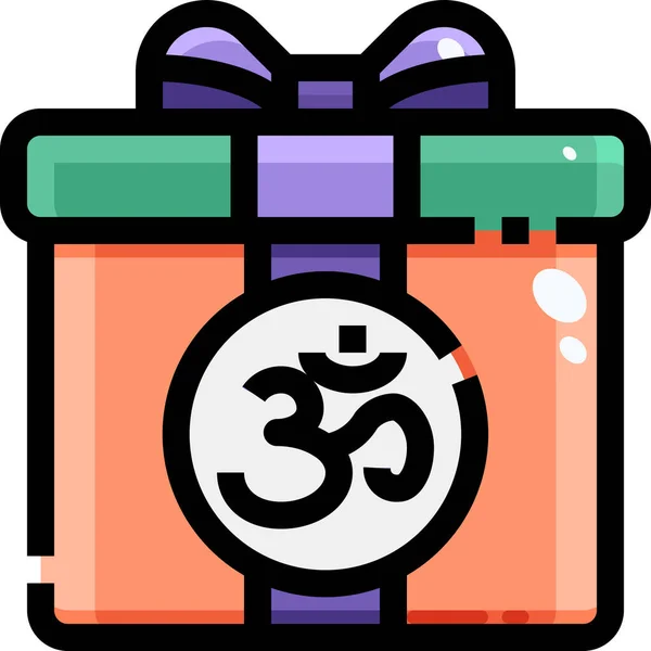 Icono Diwali Caja Cumpleaños Categoría Cultura Comunidades — Vector de stock