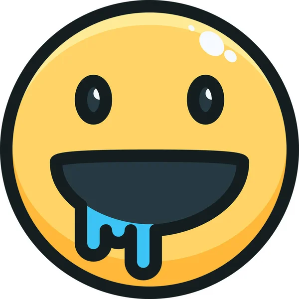 Emoji Emotie Emotie Icoon Gevulde Omtrek Stijl — Stockvector