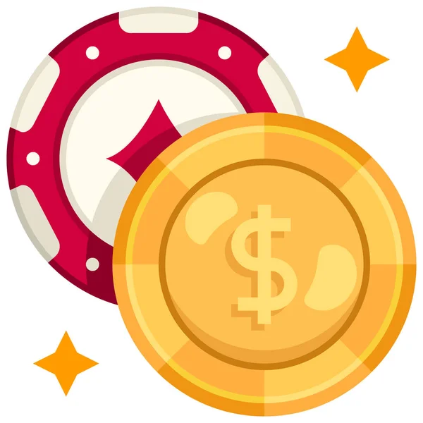 Bet Casino Chip Symbol Der Kategorie Spiele Spiele — Stockvektor