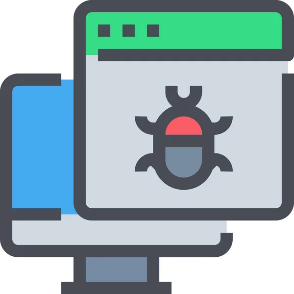 Navegador Icono Computadora Error Estilo Contorno Lleno — Archivo Imágenes Vectoriales