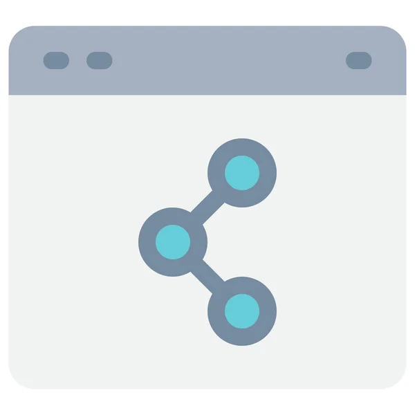Icono Compartir Contenido Multimedia Del Navegador Estilo Plano — Archivo Imágenes Vectoriales