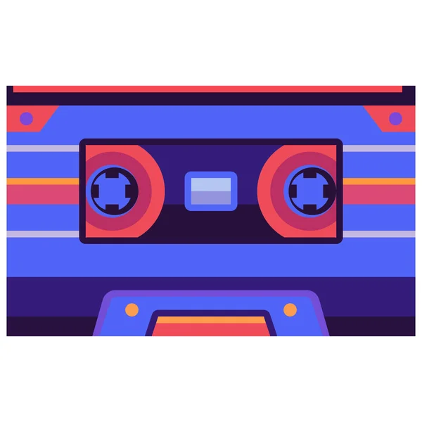 Cassette Entertainment Music Icon Flat Style — Stock Vector