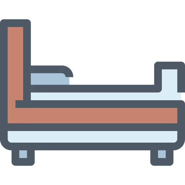 Decoración Cama Icono Los Muebles Estilo Contorno Lleno — Archivo Imágenes Vectoriales