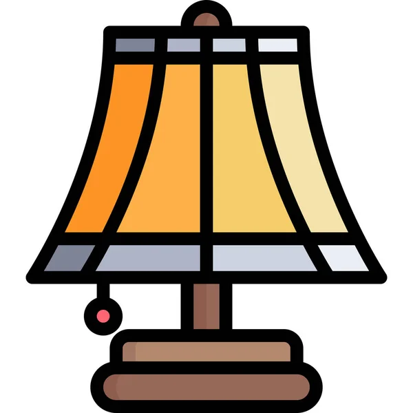 Schreibtischlampe Schlafzimmer Symbol — Stockvektor