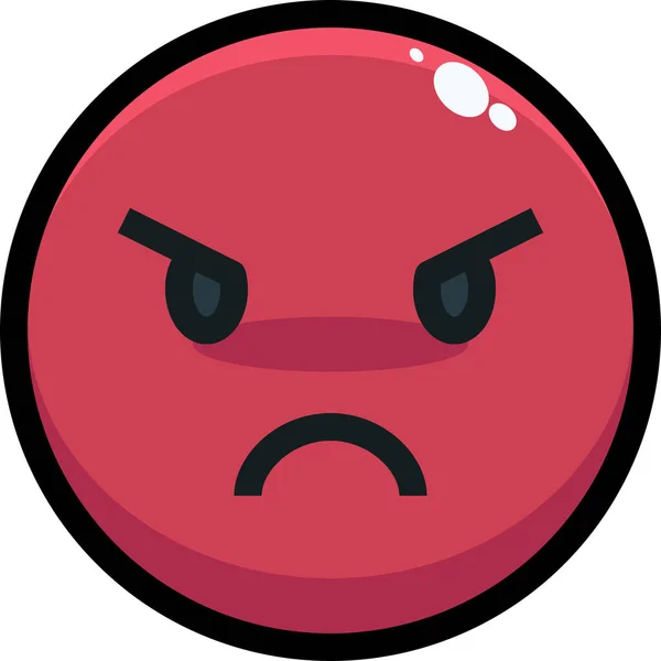 Ikon Emosi Emoji Marah Dalam Gaya Pinggiran Yang Diisi - Stok Vektor