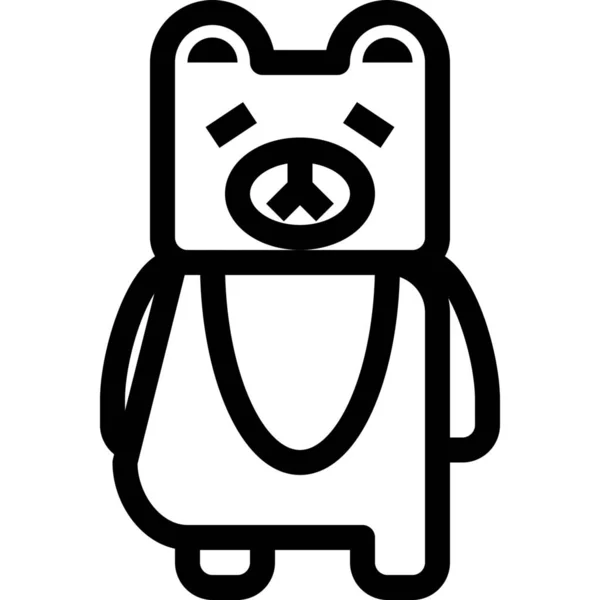 Animal Avatar Bear Icon Outline Stil — Stockvektor