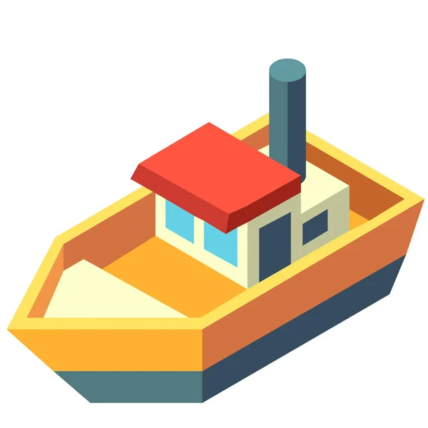 Boat Fishing Isometric Icon Isometric Style — Stock Vector