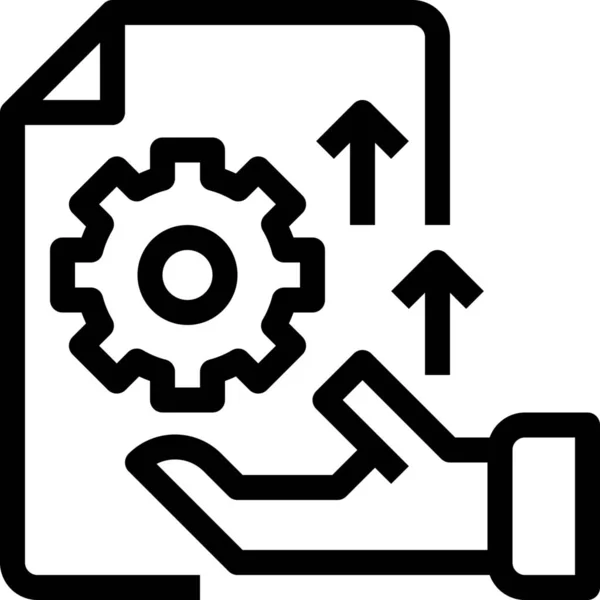 Icono Mano Ingeniería Empresarial Estilo Esquema — Vector de stock