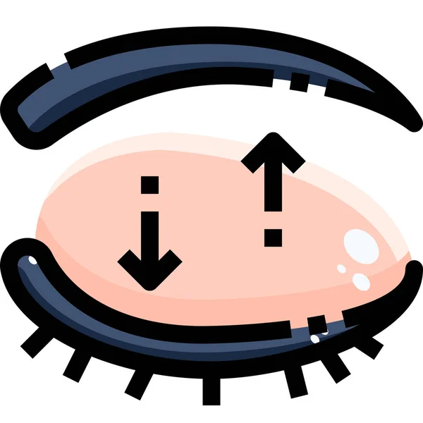 Anatomía Icono Del Ojo Belleza Estilo Contorno Lleno — Vector de stock