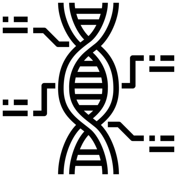 Adn Icono Del Cromosoma Genético — Vector de stock