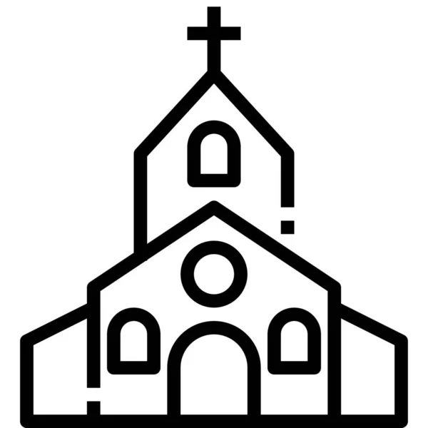 Church Architecture Catholic Icon Easter Category — Stock Vector