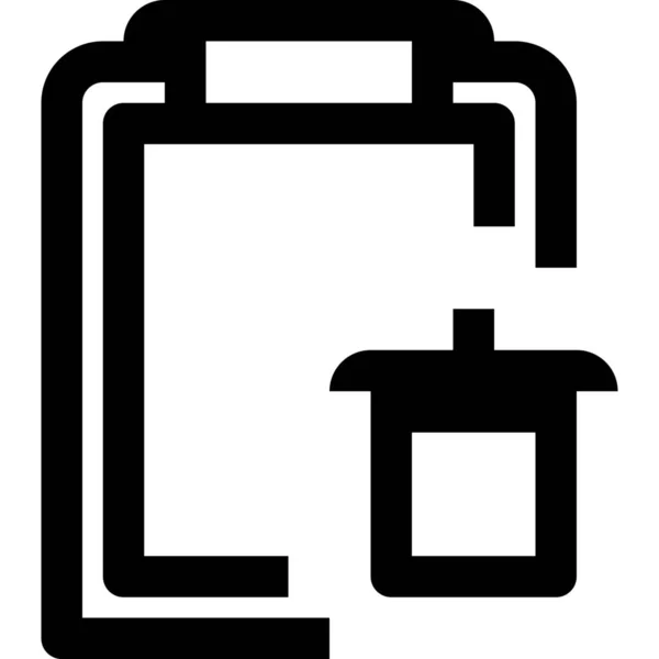 Zakelijke Klembord Document Pictogram Omtrek Stijl — Stockvector