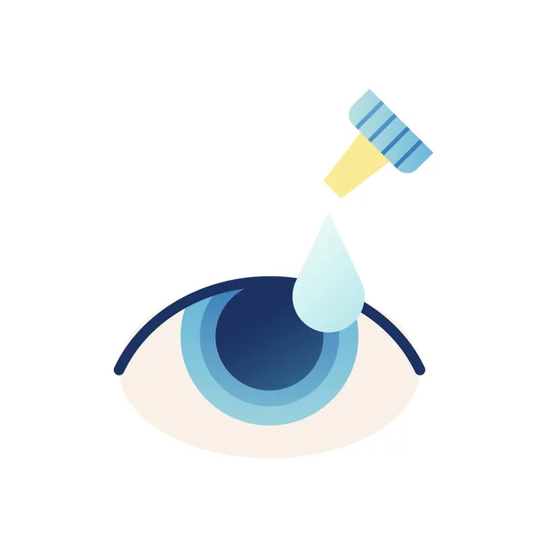 Care Eye Eye Dropper Icon Smooth Style — Stock Vector